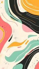 A simple, colorful swirl vector design with pastel colors
