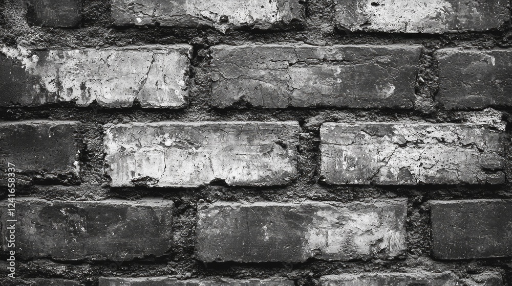 Poster a weathered brick wall features a variety of textures and shades, each brick telling its own story o