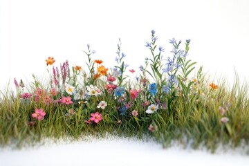 Colorful flowers growing amidst lush green grass