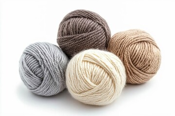 Knitting wool clew, isolated on white background.