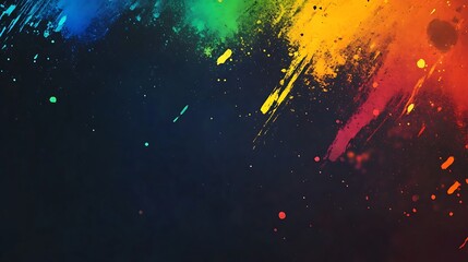 Colorful paint splash, dark background, design