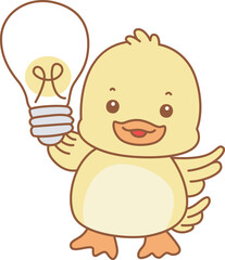 Cute Duck vector icon. Funny baby Duck animal series stock illustration. life of fluffy Duck designs.