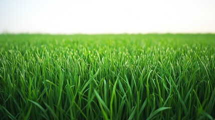 Obraz premium A serene landscape with lush green grass and a bright blue sky