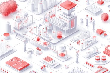 A Stunning Visualization of a Modern Scientific Laboratory Process, showcasing the intricate details of a cutting-edge research facility.