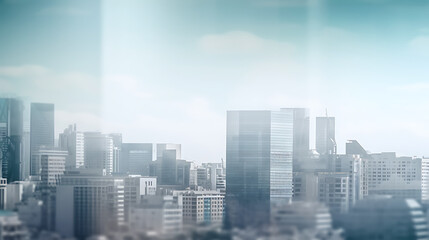 Fototapeta premium A city skyline with a cloudy sky in the background
