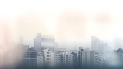 Fototapeta premium A city skyline with a foggy atmosphere