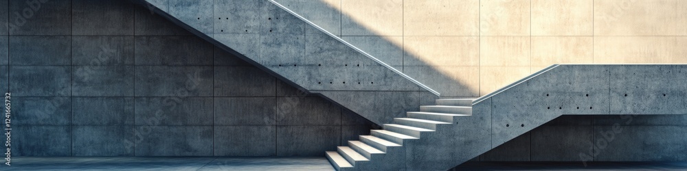 Aufkleber a staircase in a concrete building, suitable for use in architecture, interior design or constructio