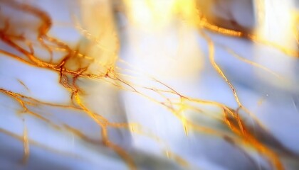 luminous gold streaks on white marble texture for abstract art, luxurious design, and elegant digital background