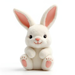 Obraz premium White rabbit doll on a white background