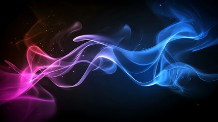 Obraz premium Colorful smoke swirls, dark background, abstract art