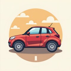 Red car illustration