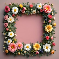 frame of flowers