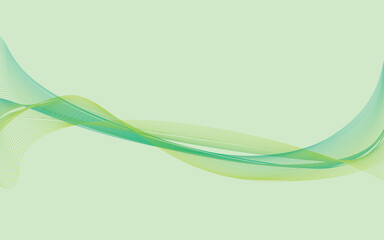 Abstract green wave design with flowing curves and light effects