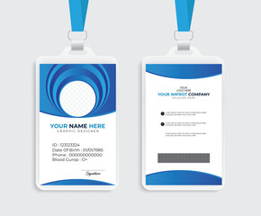 Modern corporate identity card design template. Company employee ID card design Vector.