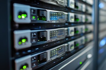 close up of Cloud computing data storage technology.