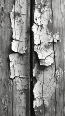 Obraz premium Weathered wooden planks with peeling paint in rustic style ideal for background or texture use