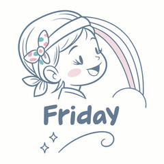 Happy Friday Girl: Pastel Rainbow, Flower Headband.