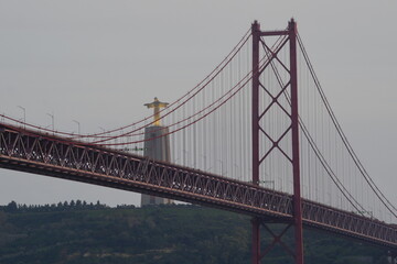 25 april bridge in lisbon by sailing along the tajo estuary