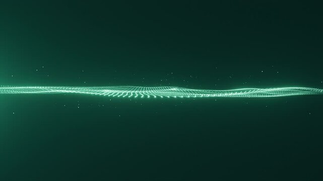 Futuristic green background, innovative technology, energy flow in waves, background animation, 4k video