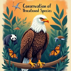 Bald Eagle Endangered Species Conservation Poster Art