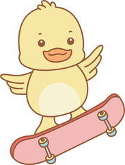 Cute Duck vector icon. Funny baby Duck animal series stock illustration. life of fluffy Duck designs.