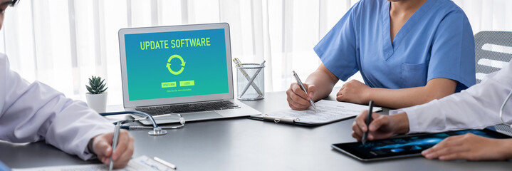 Software update on computer for brisk version of device software upgrade