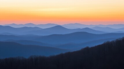 Fototapeta premium Tranquil Mountain Landscape at Sunrise with Soft Pastel Colors