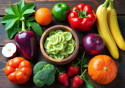 freshly prepared superfoods displayed artfully rustic wooden table visually appealing