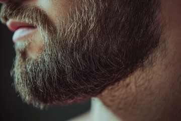 Obraz premium Close-up of mature caucasian male with thick beard growth and full mustache.