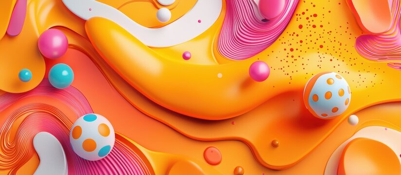 Ultra-modern mockup background with space for text for April Fools Day, decorated with dynamic swirling patterns, comical joke props, and a cheerful energetic atmosphere - Powered by Adobe