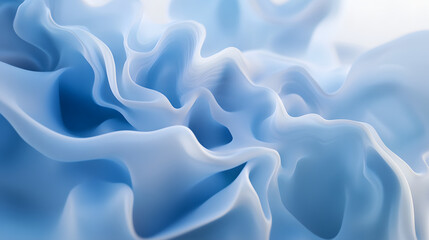 Fototapeta premium Sky blue soft fog overlaying abstract shapes, blending in with a white background to create an atmospheric effect.