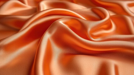 Obraz premium Draped Orange Silk Fabric Shows Texture and Light Reflection