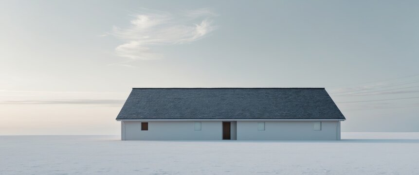 House with a roof from a bituminous tile