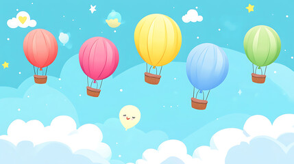 Fototapeta premium A colorful bunch of hot air balloons are flying in the sky