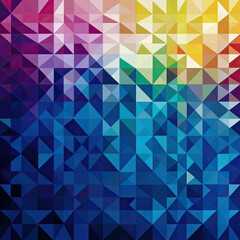 Fototapeta premium Colorful Geometric Background with Triangular Shapes in Vibrant Shades of Purple, Blue, Green, Yellow, and Pink