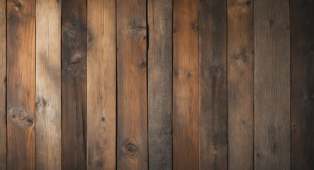 Naklejka premium Rustic Wood Planks Background with Varied Tones and Textures.