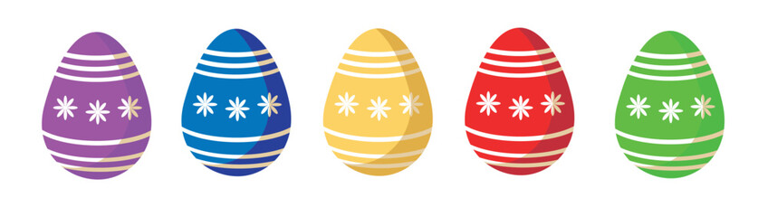 easter eggs set vectors