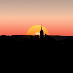 Silhouette of a city skyline with fog white isolated background silhouetted skyline cityscape architecture illustration building city vector