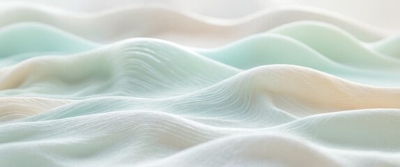 Obraz premium Abstract representation of a digital landscape with textured waves in a soft color palette