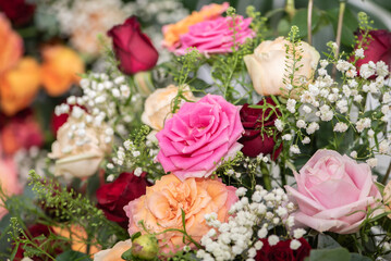 bouquet of pink roses