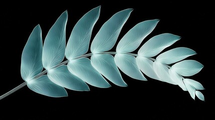 Naklejka premium A leaf with a reflection on black background