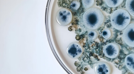 Mold growth observed on culture medium in a laboratory setting under controlled conditions