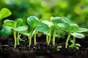 A detailed view of a cluster of small plants