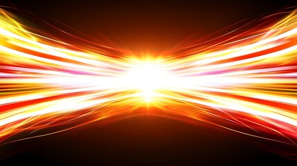 Obraz premium Fiery light wings burst, dark background, energy