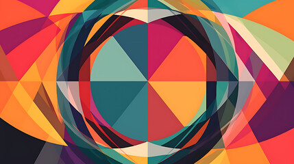 Obraz premium A colorful abstract painting with a large oval in the center