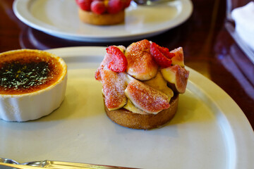 京都のケーキ店のイチジクのタルト