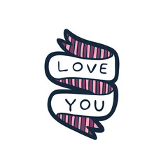 Love You Hand Drawn Letters On Tape