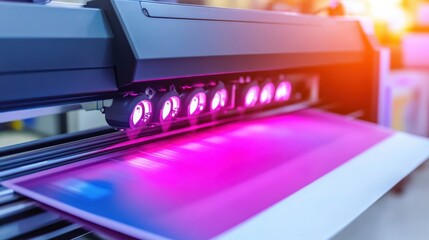 Obraz premium High-Resolution Printing Machine with Vibrant Colors in Action