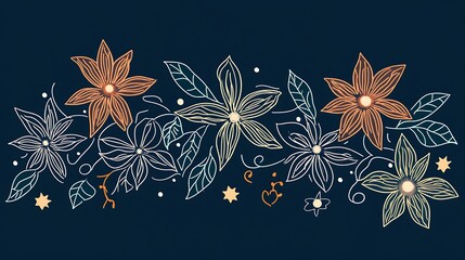 Obraz premium Floral design, dark background, website banner