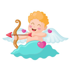 cute cupid illustration with heart arrow